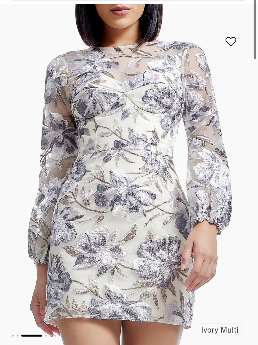 Dress the population NWT Mila floral embroidered cocktail mini dress sz s